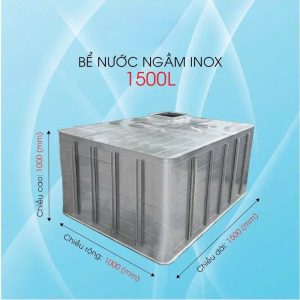 Bể nước inox đặt nổi 1500L
